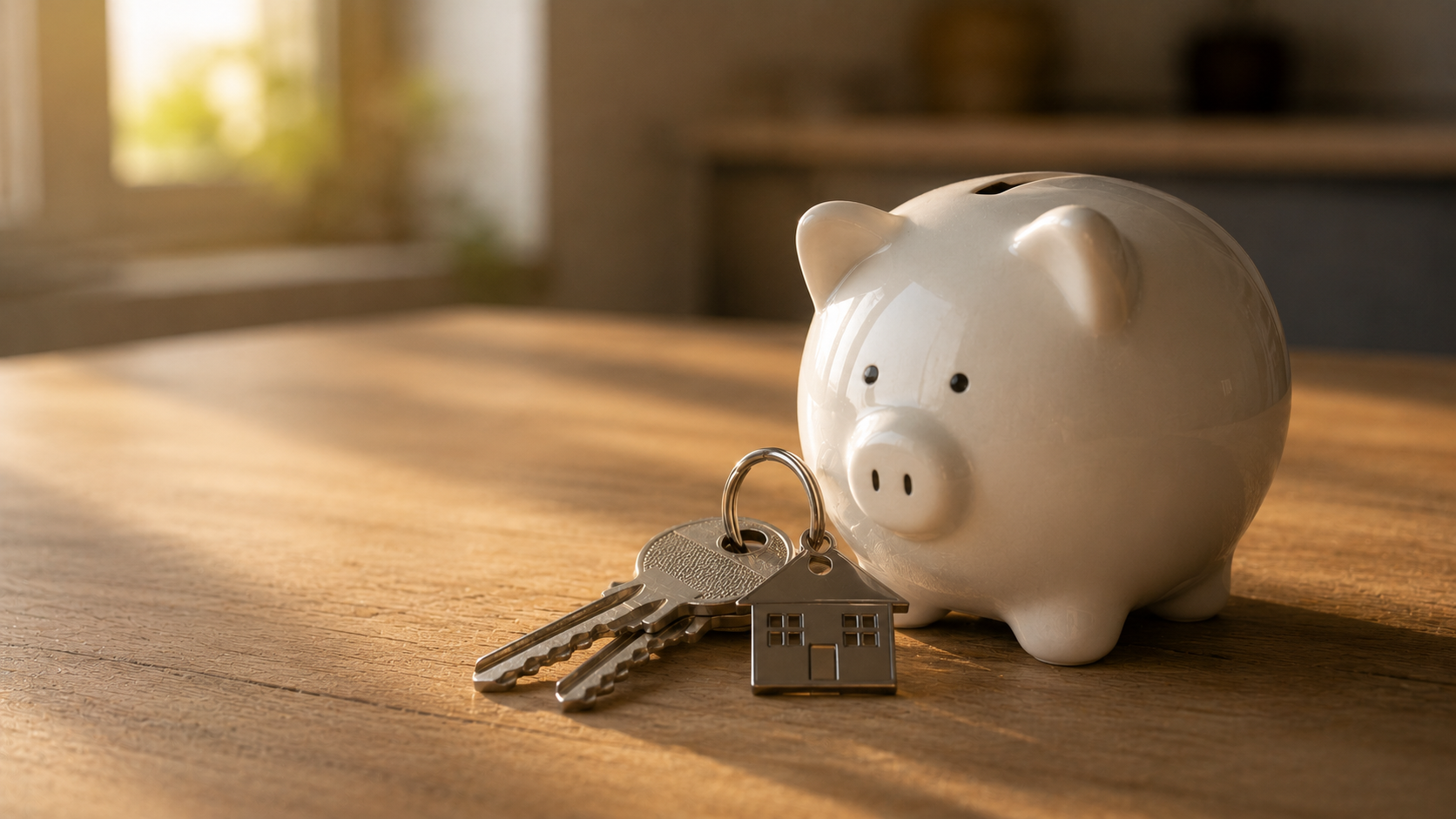 13º salário para comprar casa: cofrinho e chaves de casa nova